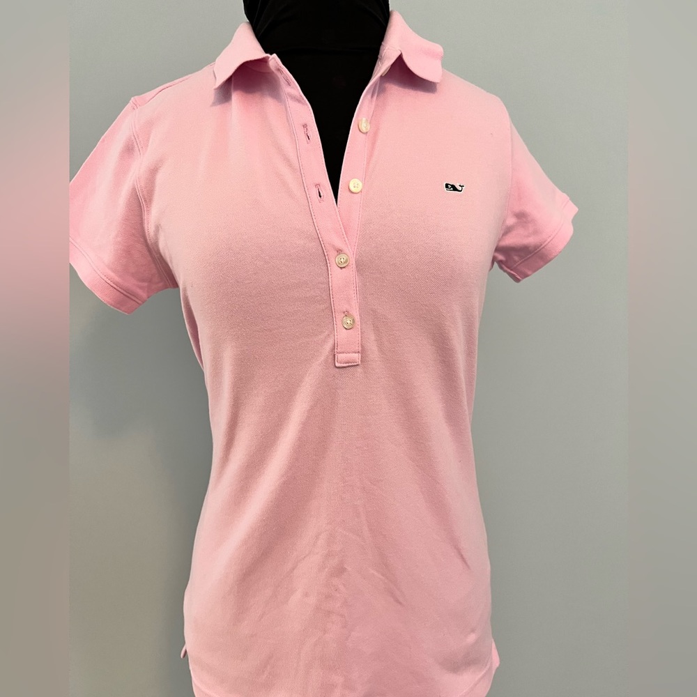 NEW Vineyard Vines Pink Polo Collar Short Sleeve Shirt